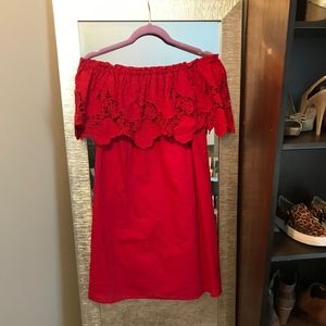 Red Off the Shoulder Dress